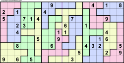 Samurai Adjacent 2-grid Jigsaw